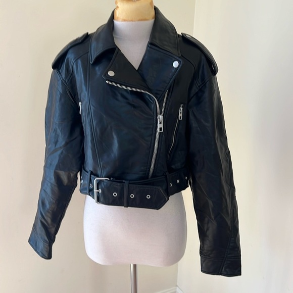 Zara Jackets & Blazers - NWOT! Zara small black faux leather biker jacket.